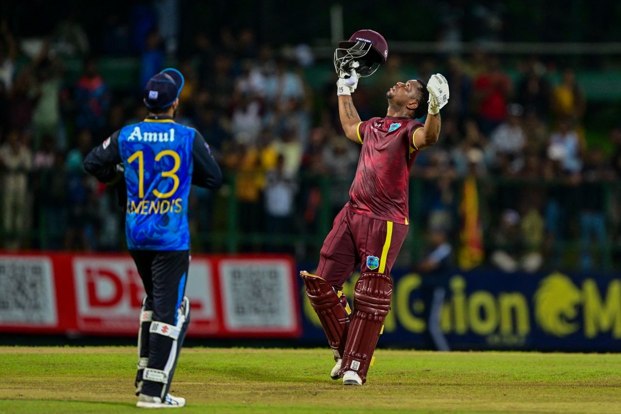 Evin Lewis scored 102 off 61 balls, Sri Lanka vs West Indies, 3rd ODI, Pallekele, October 26, 2024