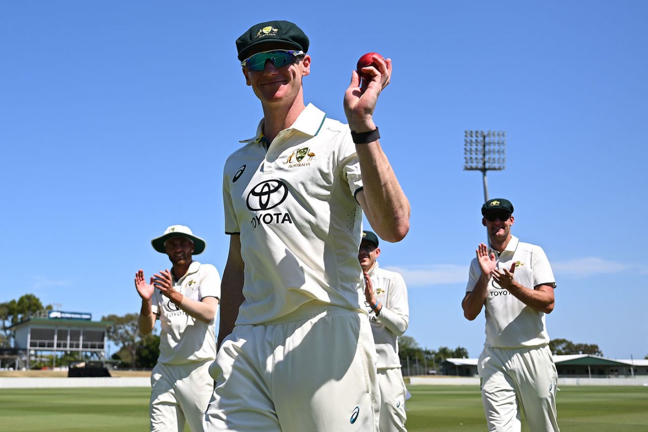 Brendan Doggett walked off with a career-best 6 for 15, Australia A vs India A, 1st four-day game, Mackay, October 31, 2024