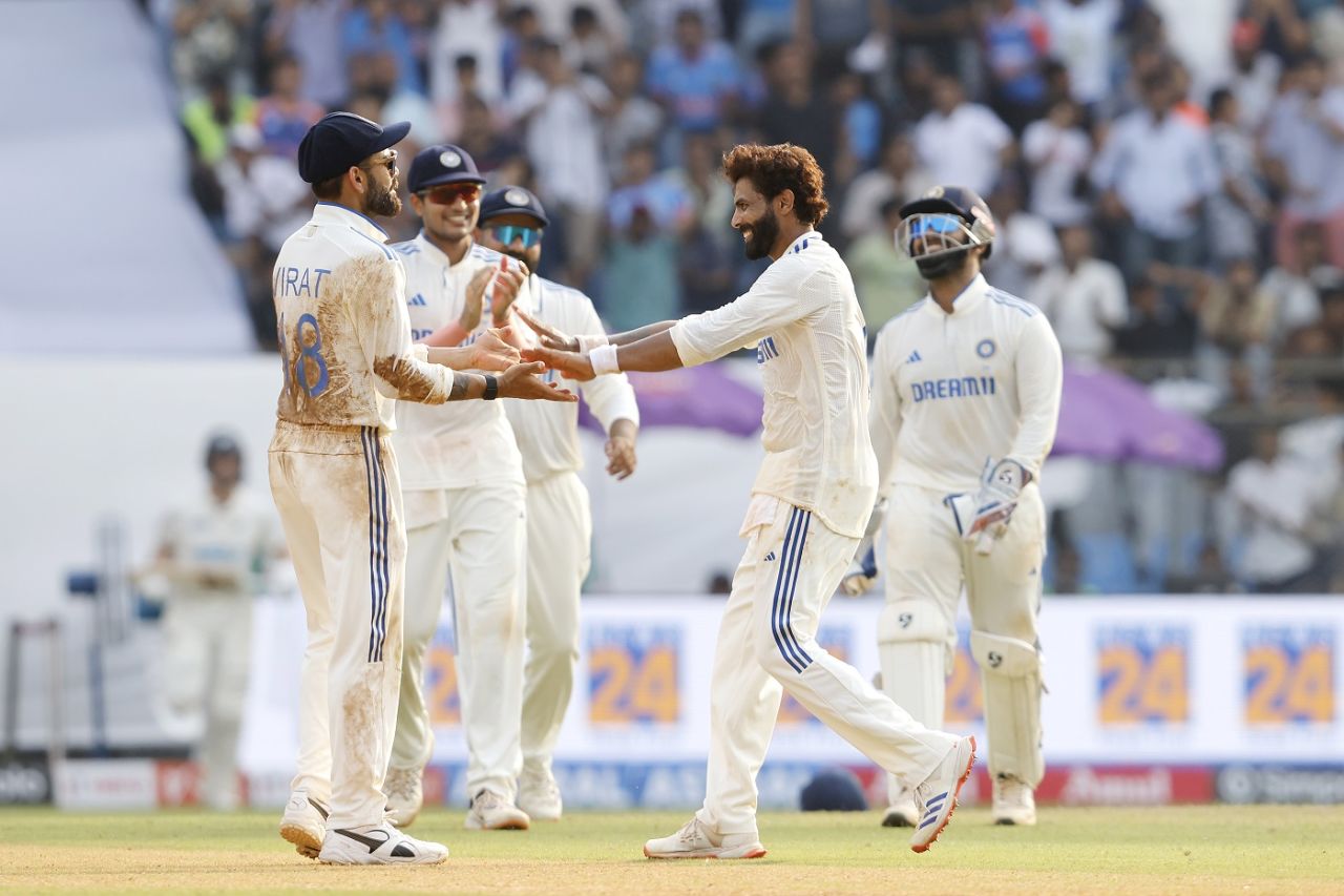 Ravindra Jadeja triggered a second-innings collapse for New Zealand, India vs New Zealand, 3rd Test, Mumbai, 2nd day, November 2, 2024