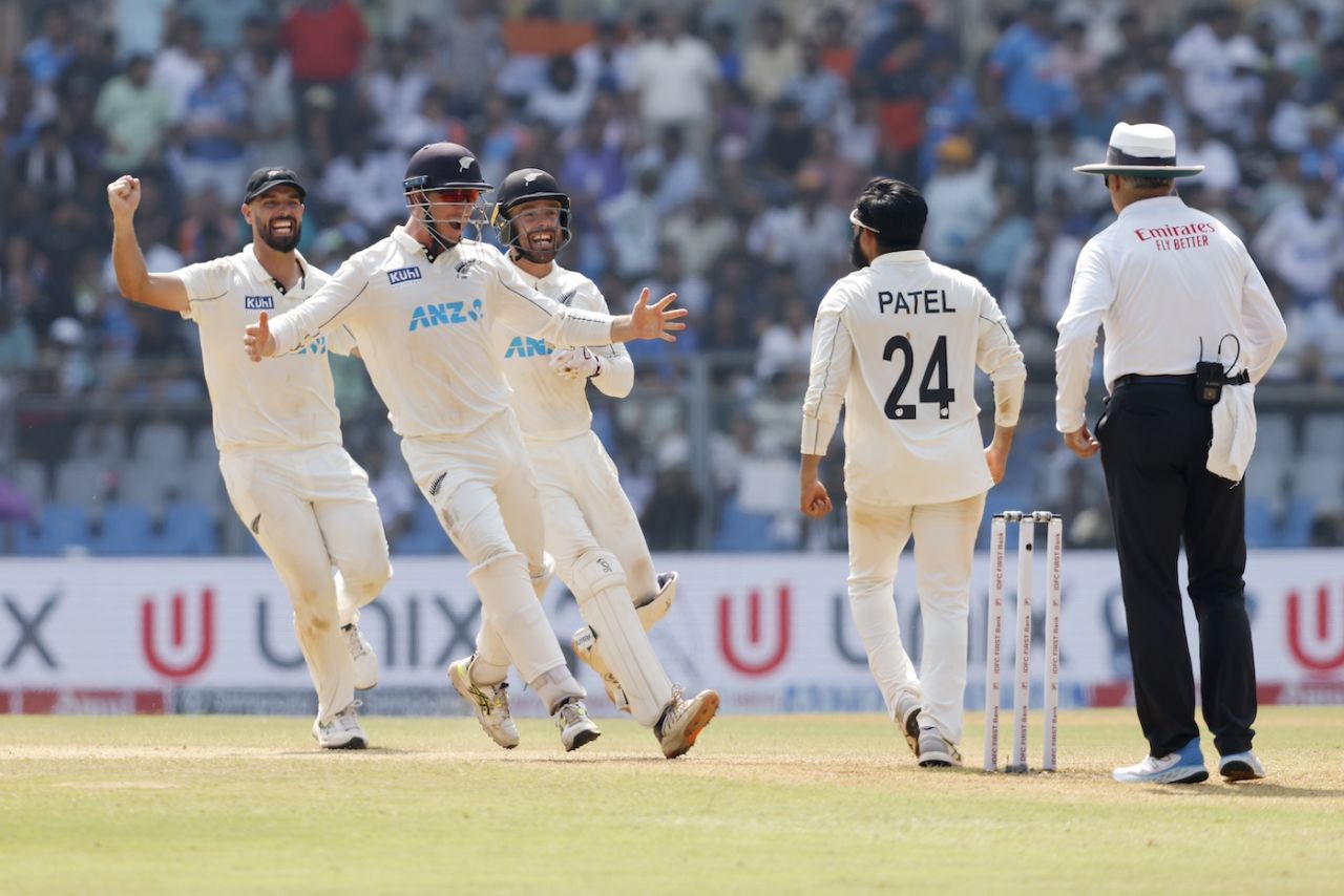 The celebrations begin after New Zealand make history, India vs New Zealand, 3rd Test, Mumbai, 3rd day, November 3, 2024