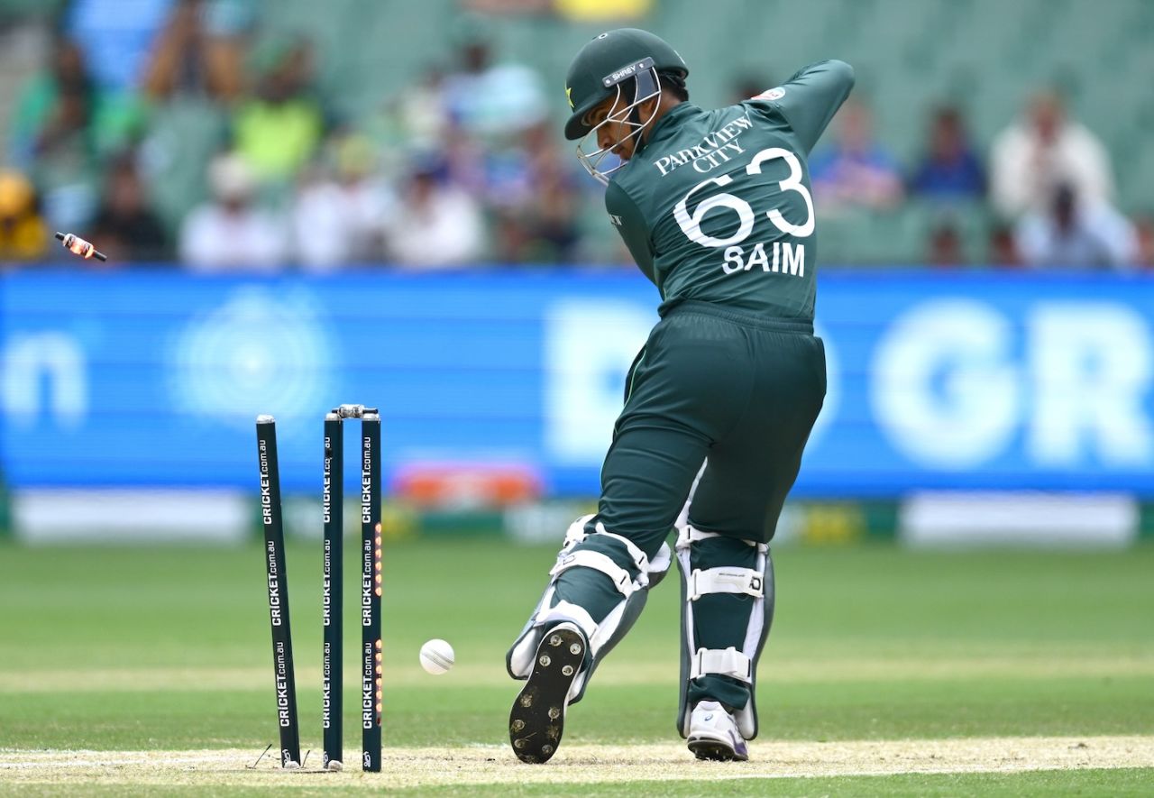 Saim Ayub didn't last long on his ODI debut, Australia vs Pakistan, 1st ODI, Melbourne, November 4, 2024