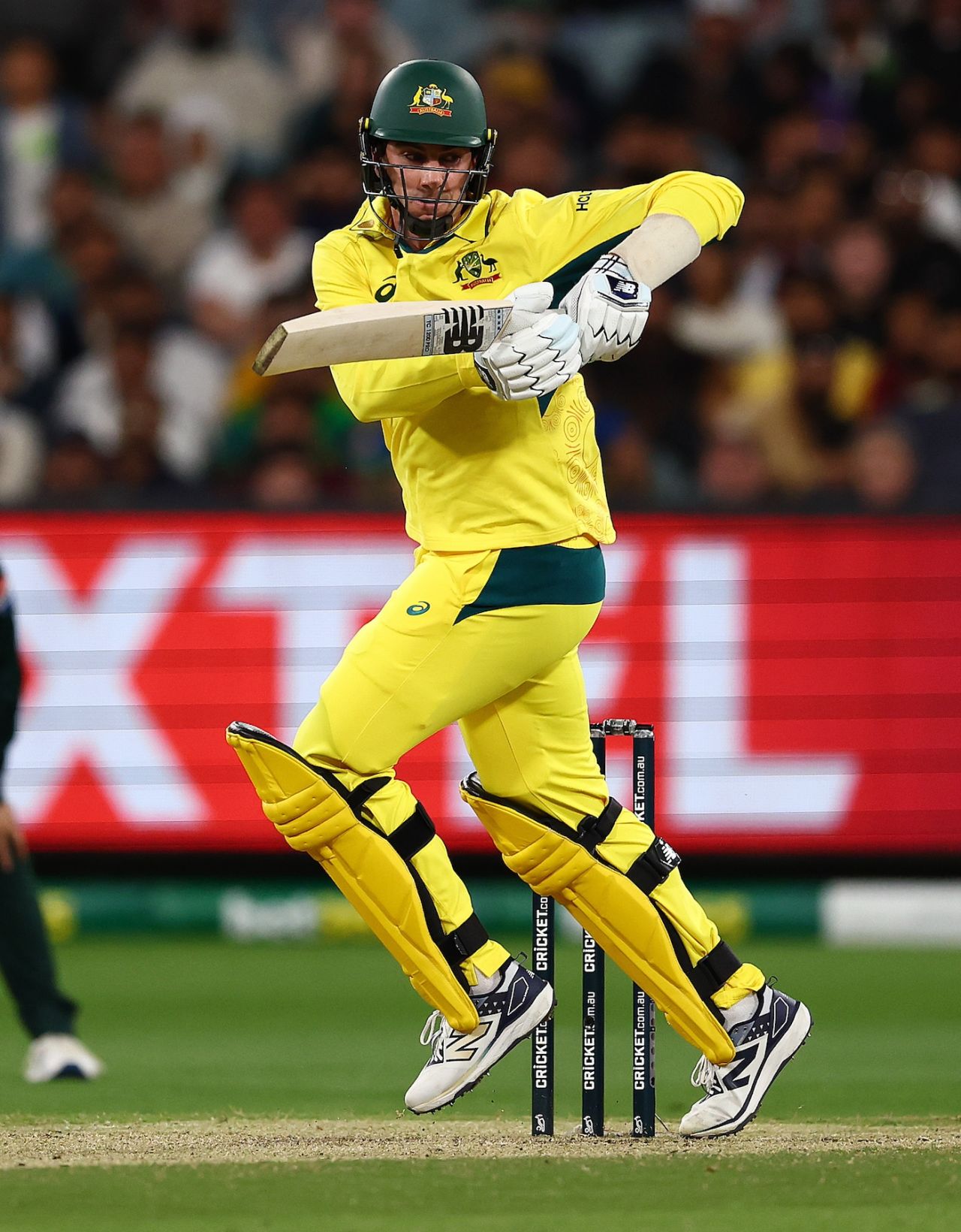 Pat Cummins fends the ball away, Australia vs Pakistan, 1st ODI, Melbourne, November 4, 2024