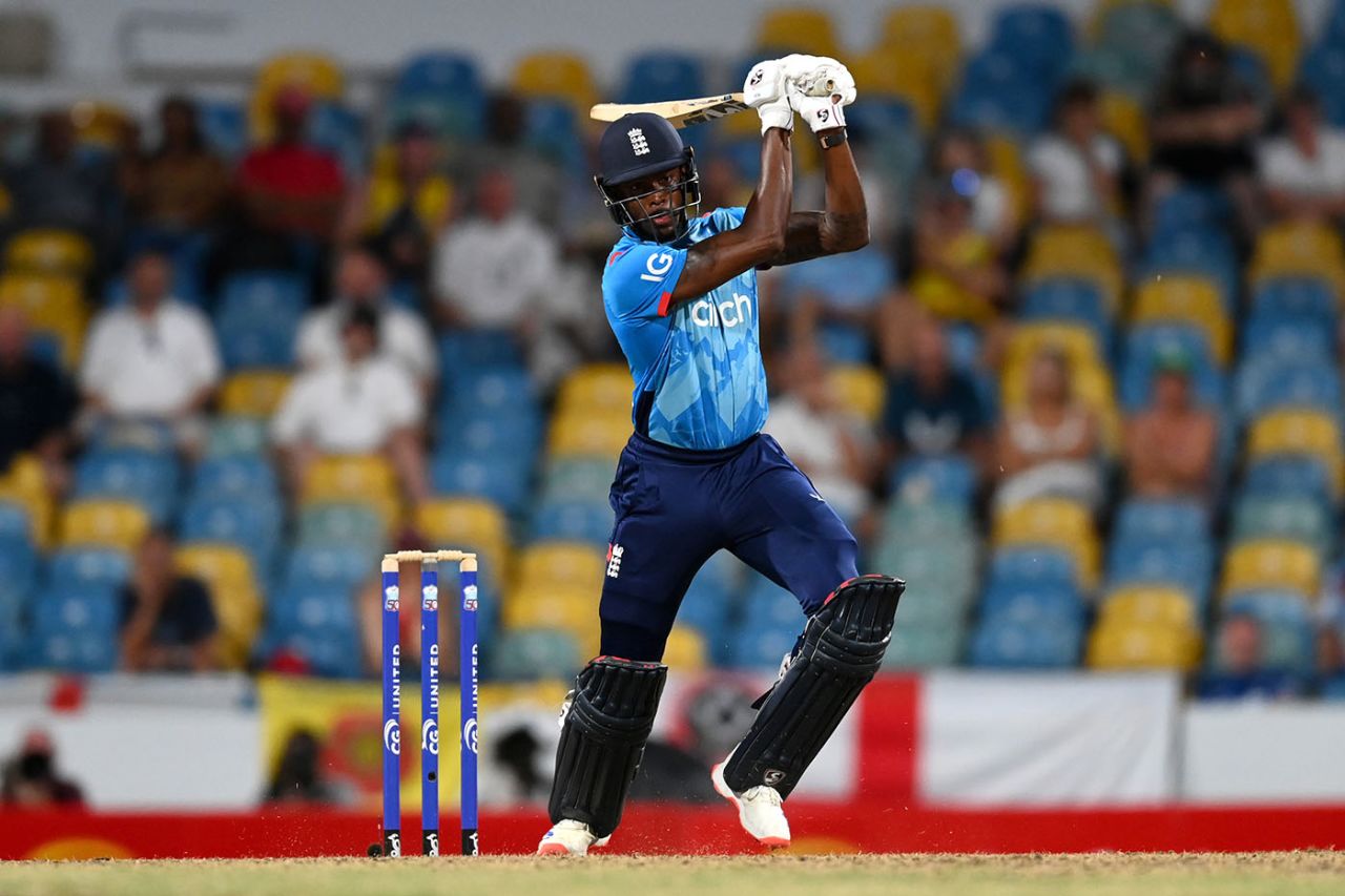 Jofra Archer struck an unbeaten 38 off 17 balls, West Indies vs England, 3rd ODI, Bridgetown, November 6, 2024