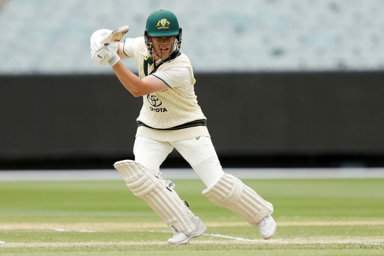 Marcus Harris drives through the off side, Australia A vs India A, 2nd four-day game, MCG, November 8, 2024