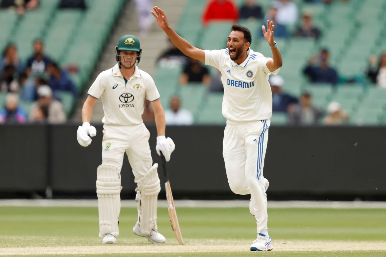 Prasidh Krishna took two wickets in two balls, Australia A vs India A, 2nd four-day game, MCG, November 9, 2024