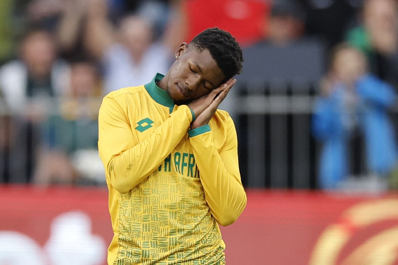 Nqabayomzi Peter celebrates a wicket, South Africa vs India, 2nd T20I, Gqeberha, November 10, 2024
