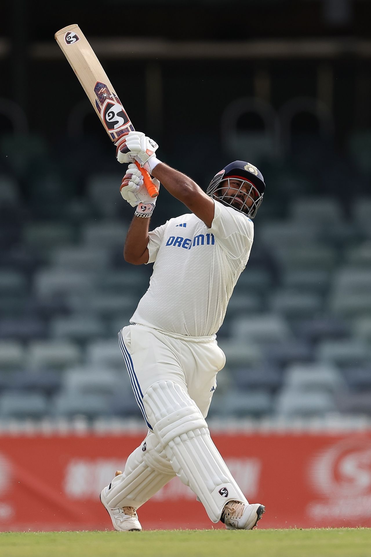 Rishabh Pant goes for a big shot in training, WACA, Perth, November 15, 2024