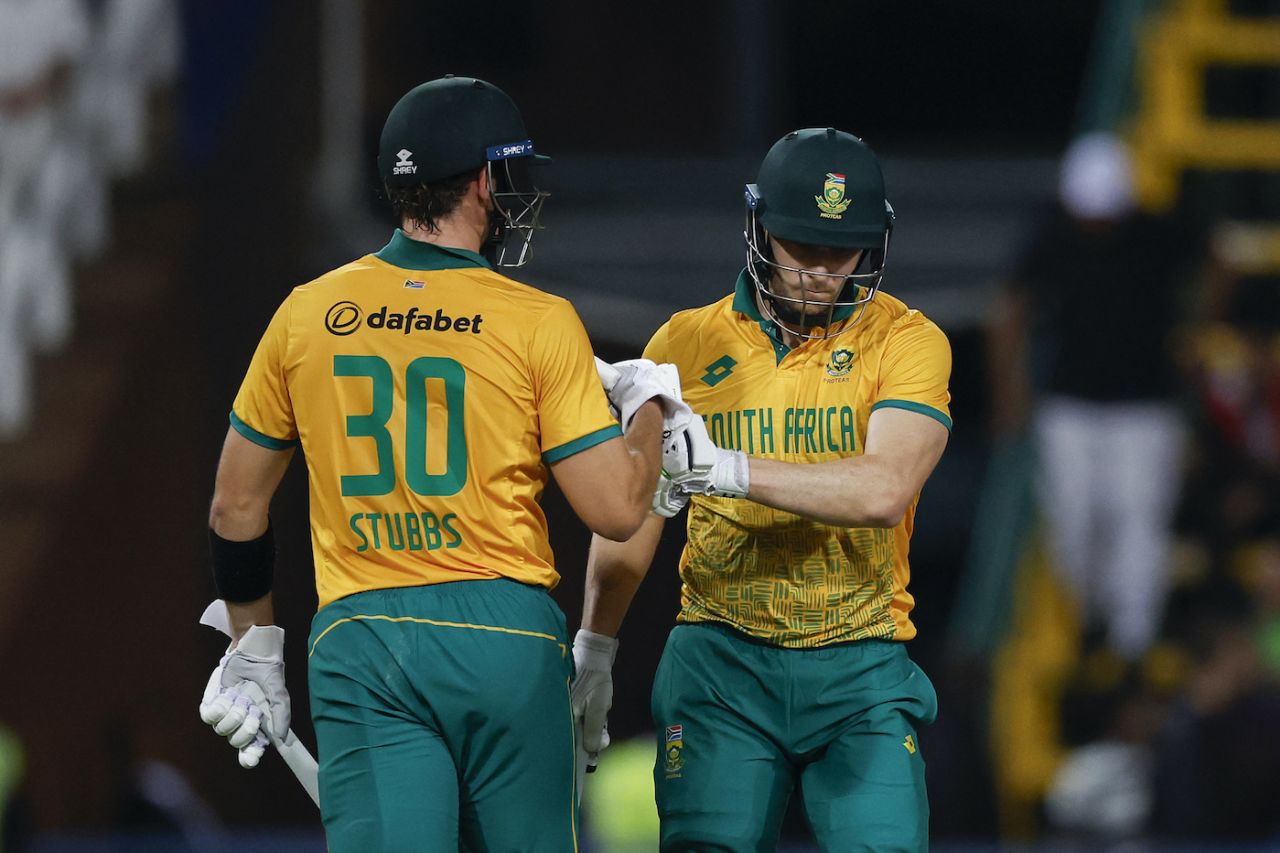 Tristan Stubbs and David Miller put up 86 off 54 for the fifth wicket, South Africa vs India, 4th T20I, Johannesburg, November 15, 2024