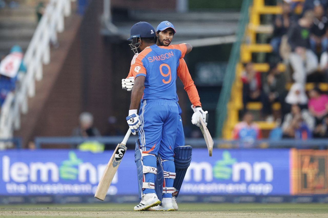 Sanju Samson and Tilak Varma shared an unbeaten 210-run stand, South Africa vs India, 4th T20I, Johannesburg, November 15, 2024