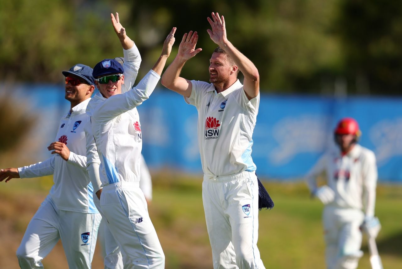 Jackson Bird finished the game with 11 wickets, South Australia vs New South Wales, Sheffield Shield, Karen Rolton Oval, November 15, 2024