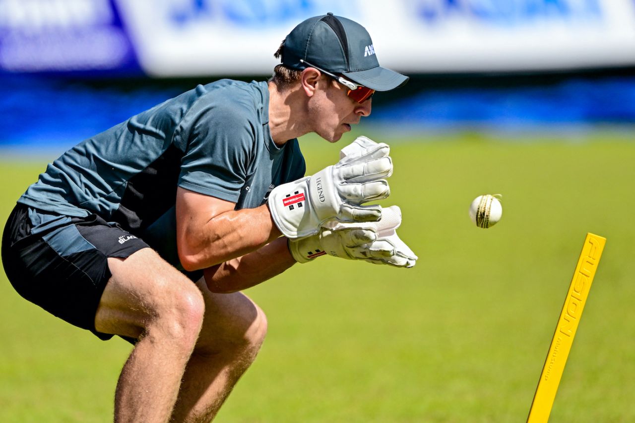 Mitchell Hay fine-tunes his keeping skills, Sri Lanka vs New Zealand, 2nd ODI, Pallekele, November 16, 2024