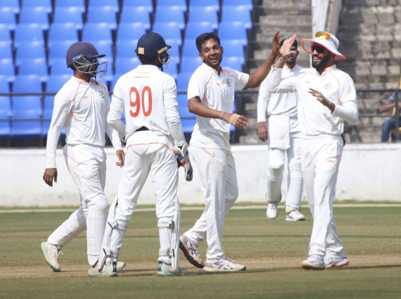 Harsh Dubey picked two wickets on the last day, Vidarbha vs Gujarat, Ranji Trophy 2024-25, Nagpur, 4th day, November16, 2024
