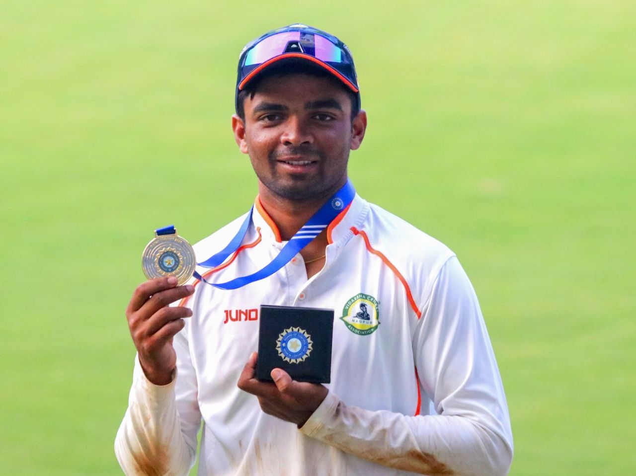 Danish Malewar took home the Player-of-the-Match medal, Vidarbha vs Gujarat, Ranji Trophy 2024-25, Nagpur, 4th day, November16, 2024
