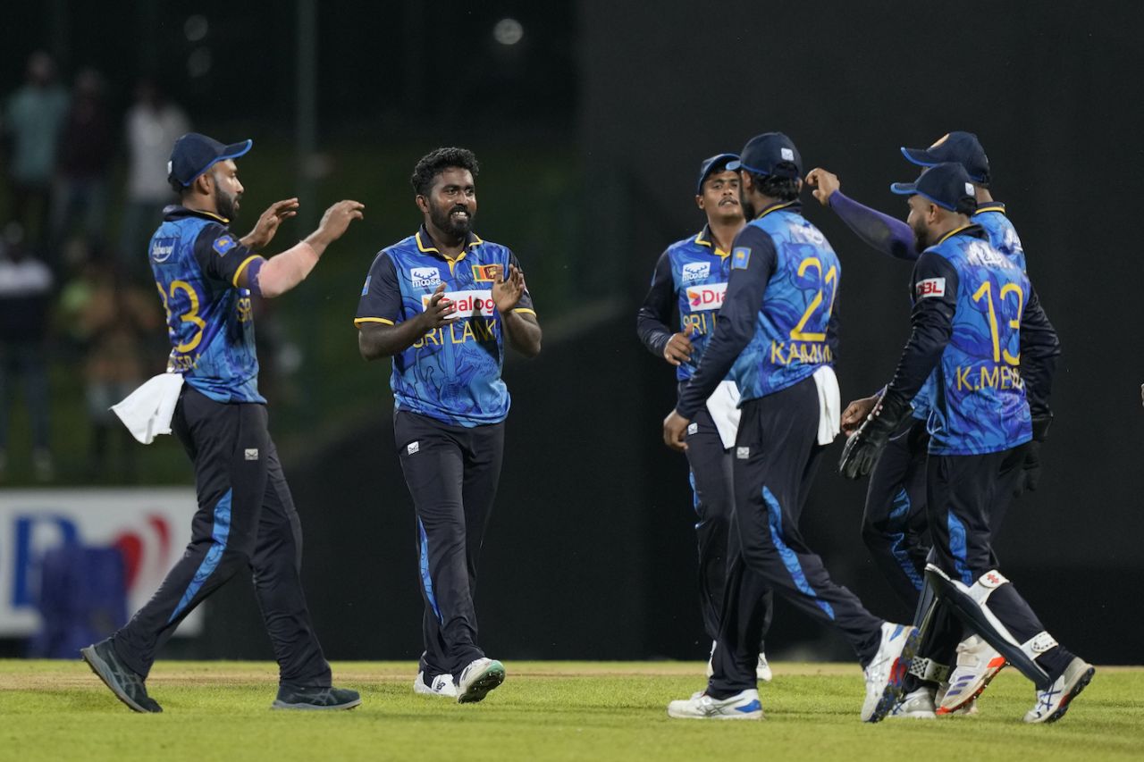 Asitha Fernando struck twice in the 37th over, Sri Lanka vs New Zealand, 2nd ODI, Pallekele, November 17, 2024