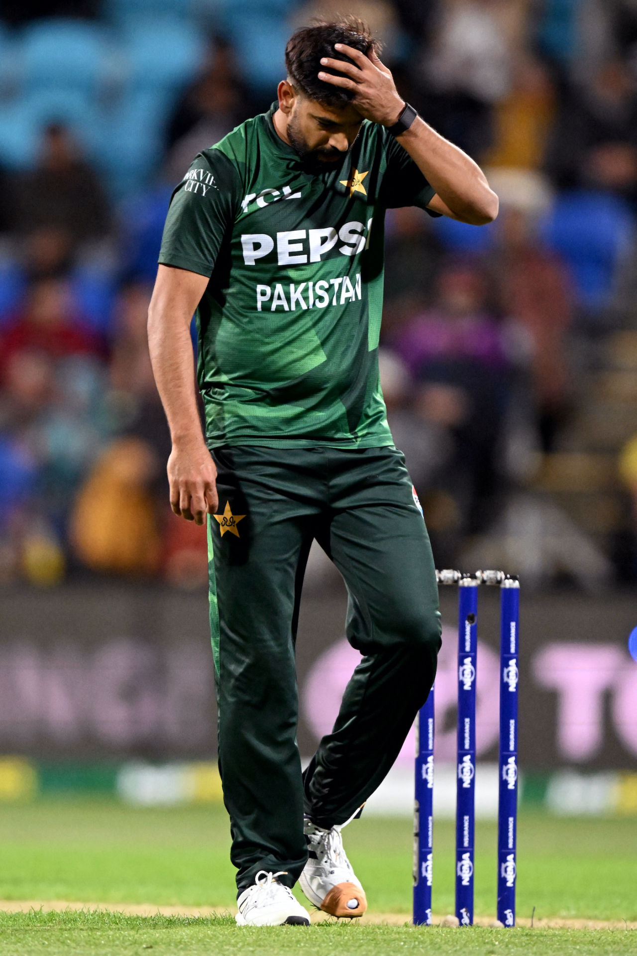 Haris Rauf's excellent Australia note ended on a poor note as he was taken down for 0 for 34 in three overs, Australia vs Pakistan, 3rd T20I, Hobart, November 18, 2024