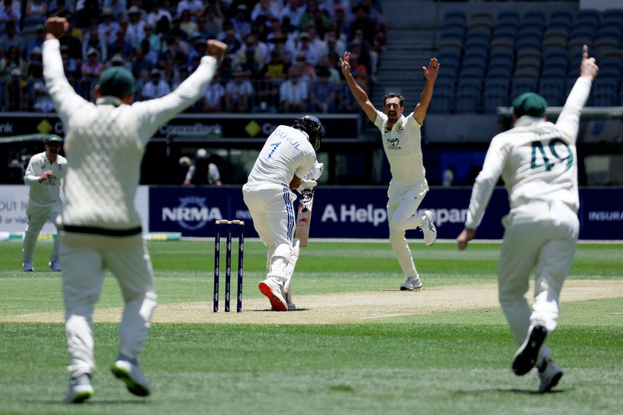 Replays from behind the wicket didn't help KL Rahul in his dismissal to Mitchell Starc, Australia vs India, 1st Test, Perth, 1st day, November 22, 2024