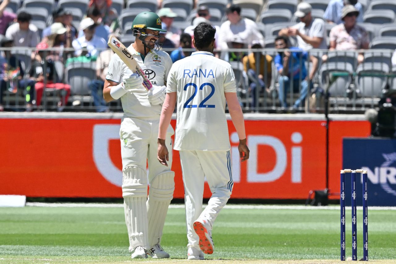 Mitchell Starc had some banter with Harshit Rana, Australia vs India, 1st Test, Perth, 2nd day, November 23, 2024