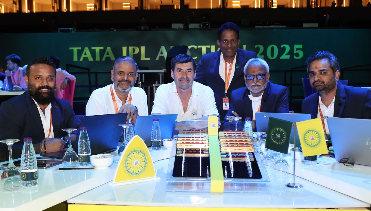 The CSK contingent pose after the auction