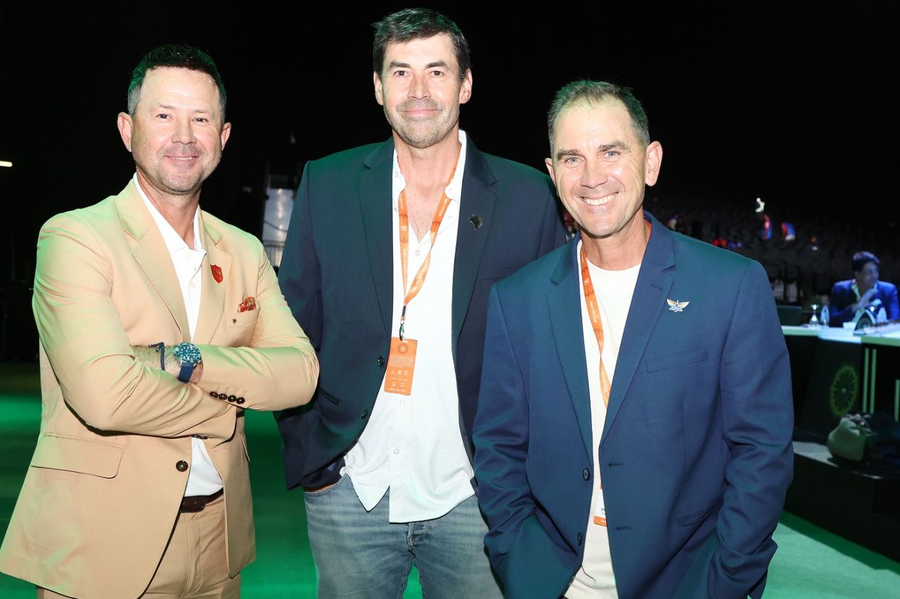 Jay Shah, Rajeev Shukla and Roger Binny at the auction