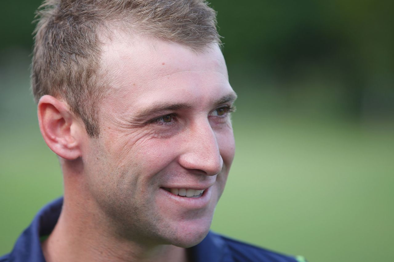 Phillip Hughes looks on, Brisbane, May 1, 2013