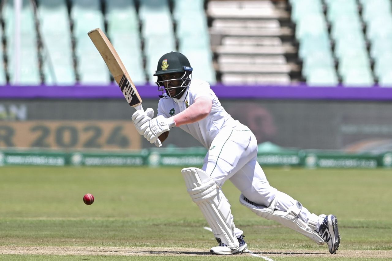 Temba Bavuma was steady on the second morning, South Africa vs Sri Lanka, 1st Test, 2nd day, Durban, November 28, 2024