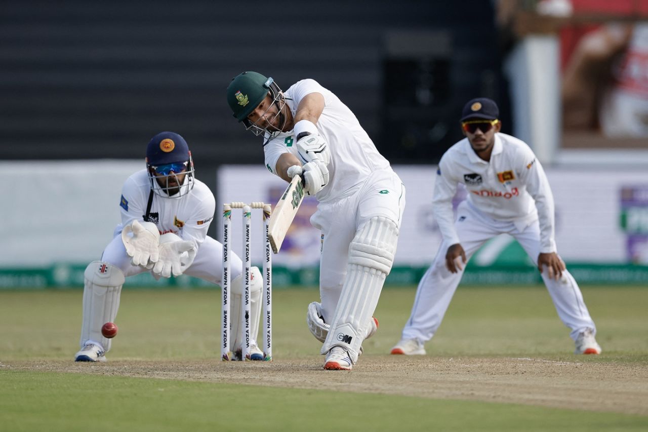 Aiden Markram tickled along to build on the lead, South Africa vs Sri Lanka, 1st Test, Durban, 2nd day, November 28, 2024