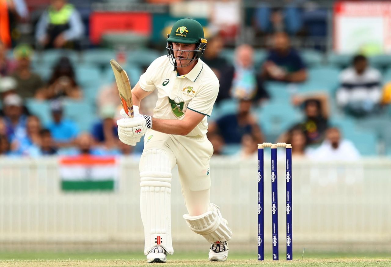 Jack Clayton pushes down the ground, Prime Minister's XI vs Indians, Canberra, December 1, 2024