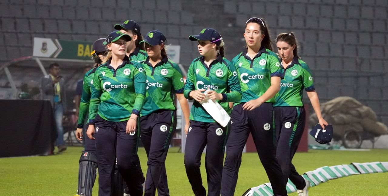 Ireland walk back after sealing the win, Bangladesh vs Ireland, 1st Women's T20I, Sylhet, December 5, 2024