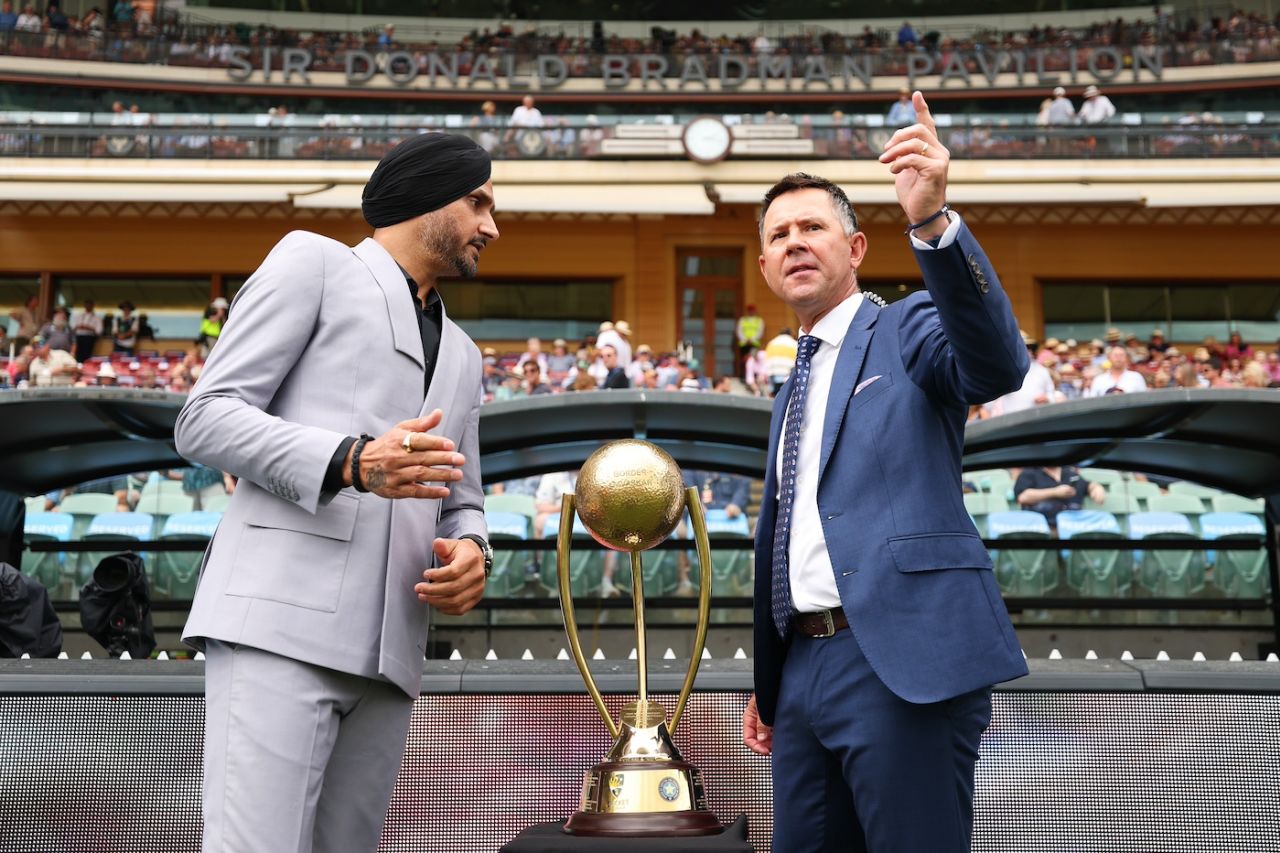 Harbhajan Singh and Ricky Ponting brought the trophy out, Australia vs India, 2nd Test, Adelaide, 1st day, December 6, 2024