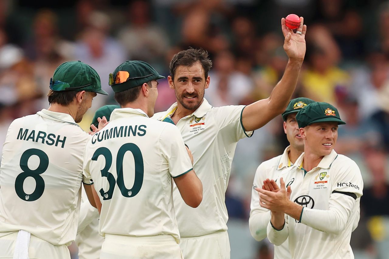 Mitchell Starc finished with a career-best 6 for 48, Australia vs India, 2nd Test, Adelaide, 1st day, December 6, 2024