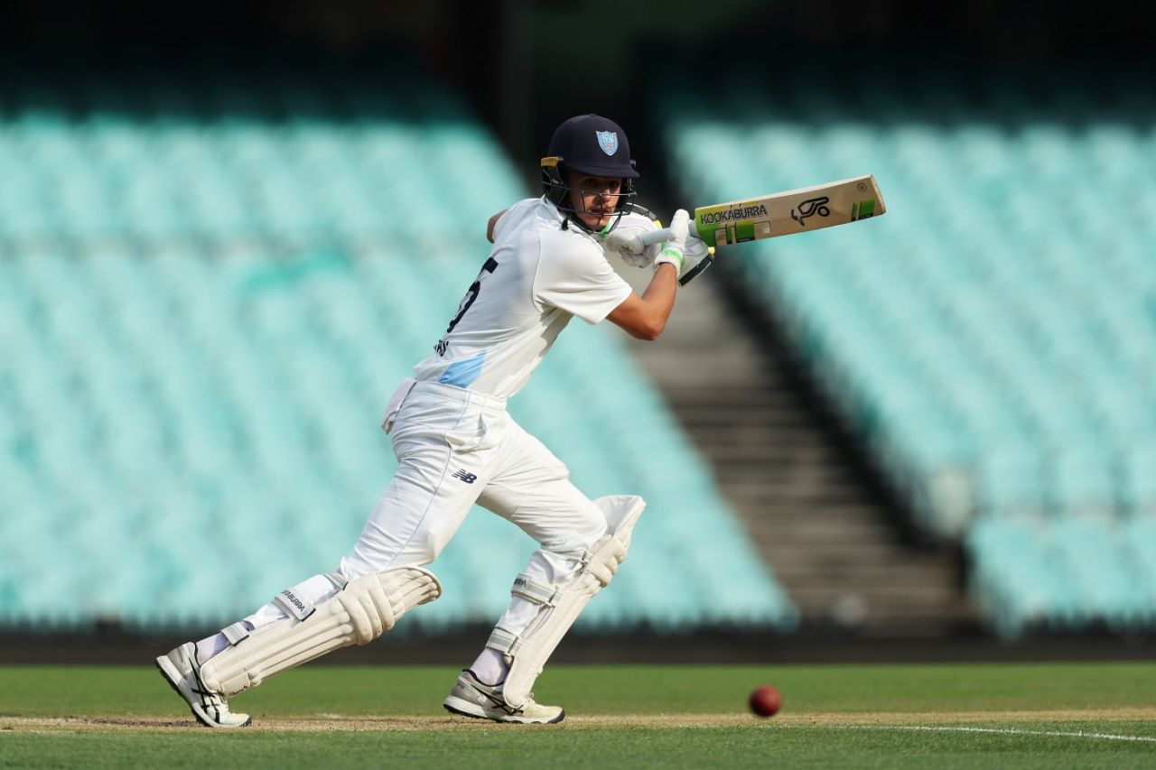 Sam Konstas drives backward of point, New South Wales vs Western Australia, Day 2, Sheffield Shield, SCG, December 7, 2024