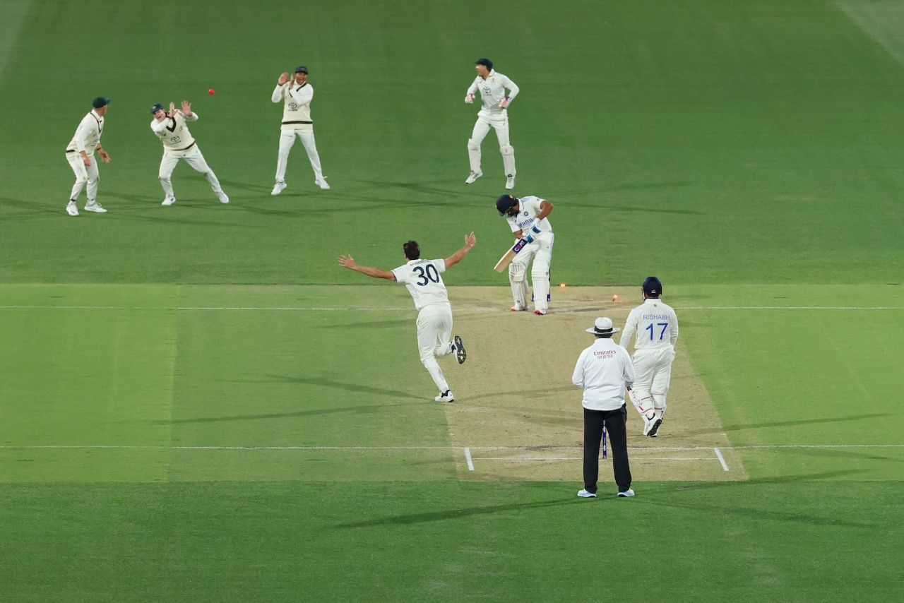Rohit Sharma was yet another addition to the list of Pat Cummins' jaffa victims, Australia vs India, 2nd Test, Adelaide, 2nd day, December 7, 2024