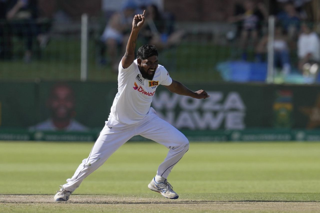 Prabath Jayasuriya's skidder removed Ryan Rickelton, South Africa vs Sri Lanka, 2nd Test, Gqeberha, 3rd day, December 7, 2024