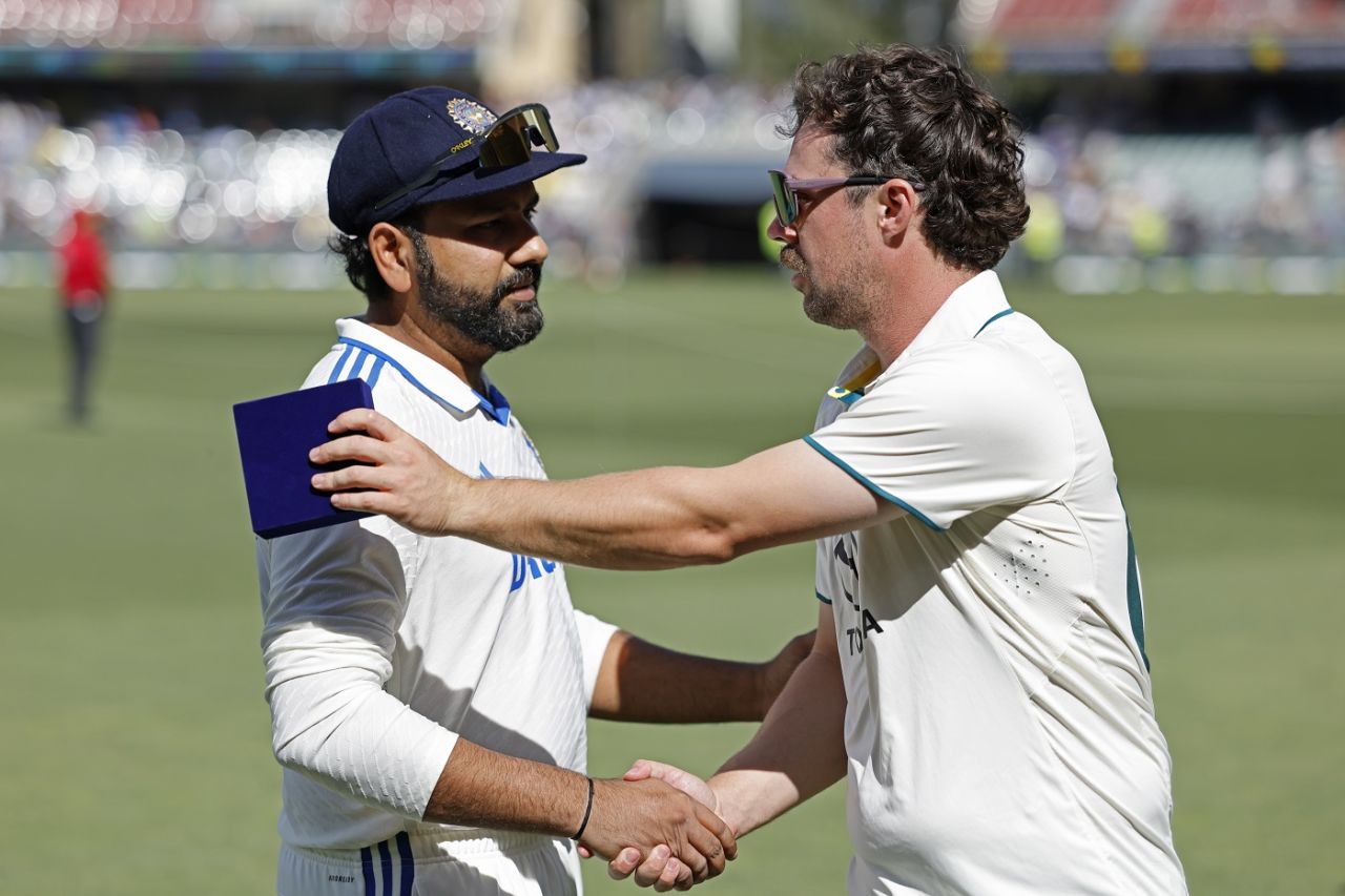 Rohit Sharma congratulates Travis Head, Australia vs India, 2nd Test, Adelaide, 3rd day, December 8, 2024