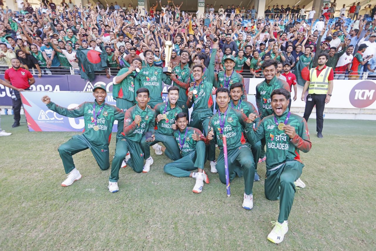 Bangladesh Under19 players celebrate their second successive Asia Cup