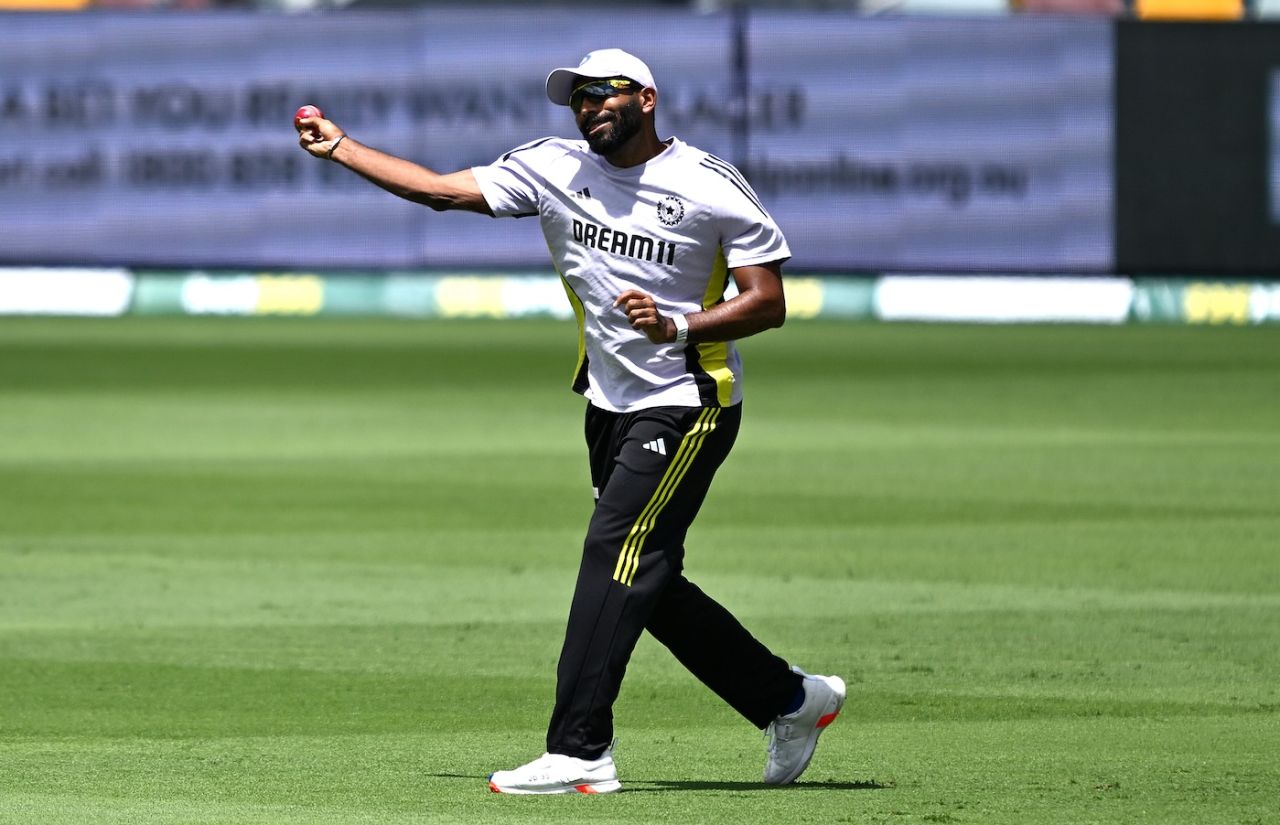 Jasprit Bumrah goes through some fielding drills, Brisbane, December 12, 2024