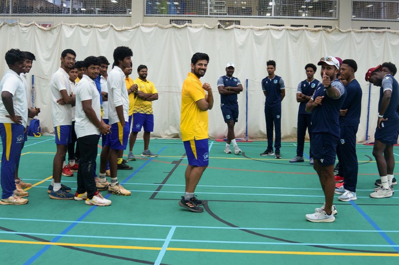 West Indies' emerging players train at the Super Kings Academy indoor nets, Chennai, December 12, 2024