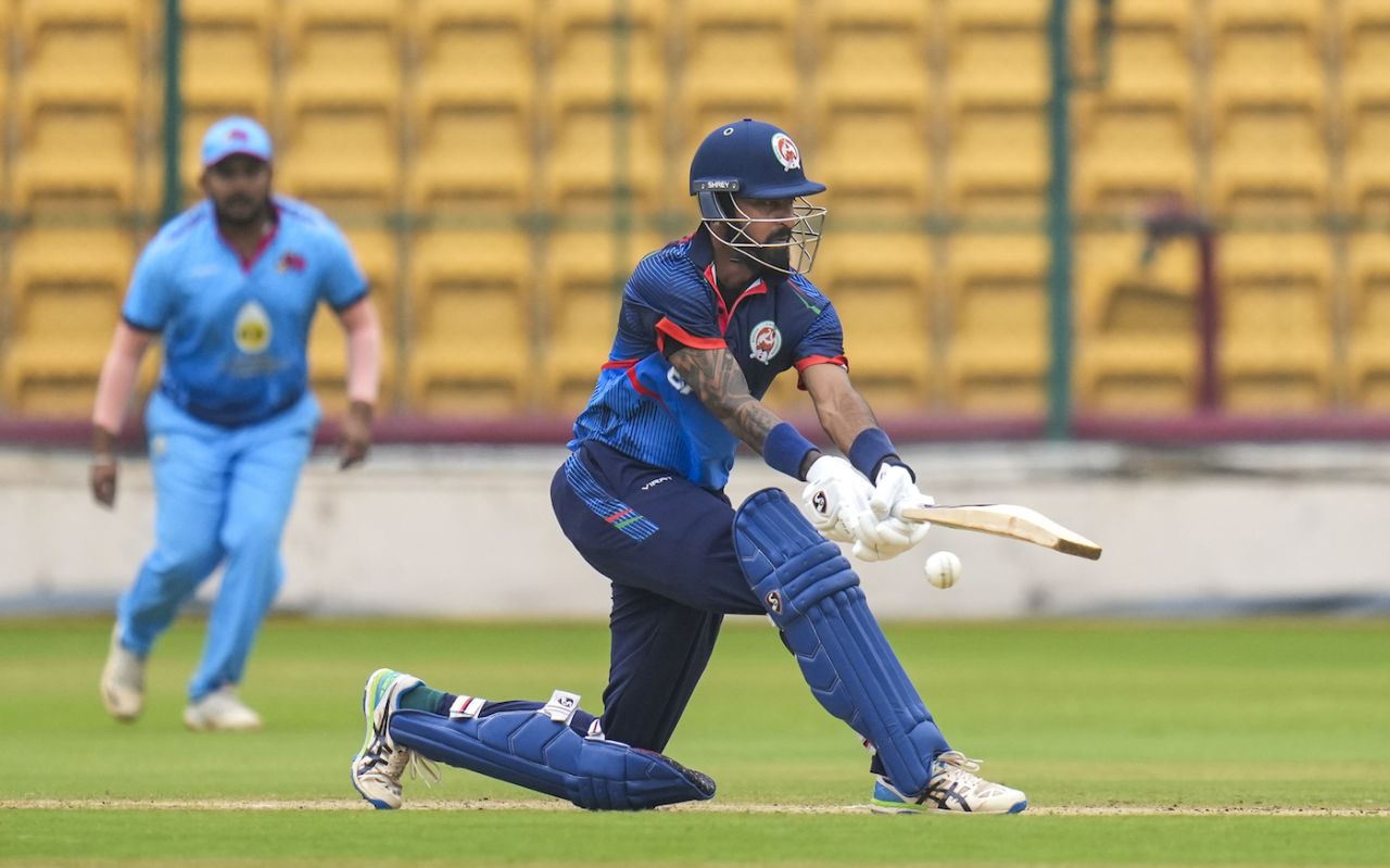 Krunal Pandya made 30 off 24 balls, Baroda vs Mumbai, Syed Mushtaq Ali Trophy, 1st semi-final, Bengaluru, December 13, 2024
