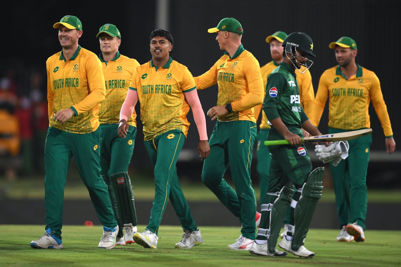 Dayyaan Galiem got Usman Khan for 3, South Africa vs Pakistan, 2nd T20I, Centurion, December 13, 2024