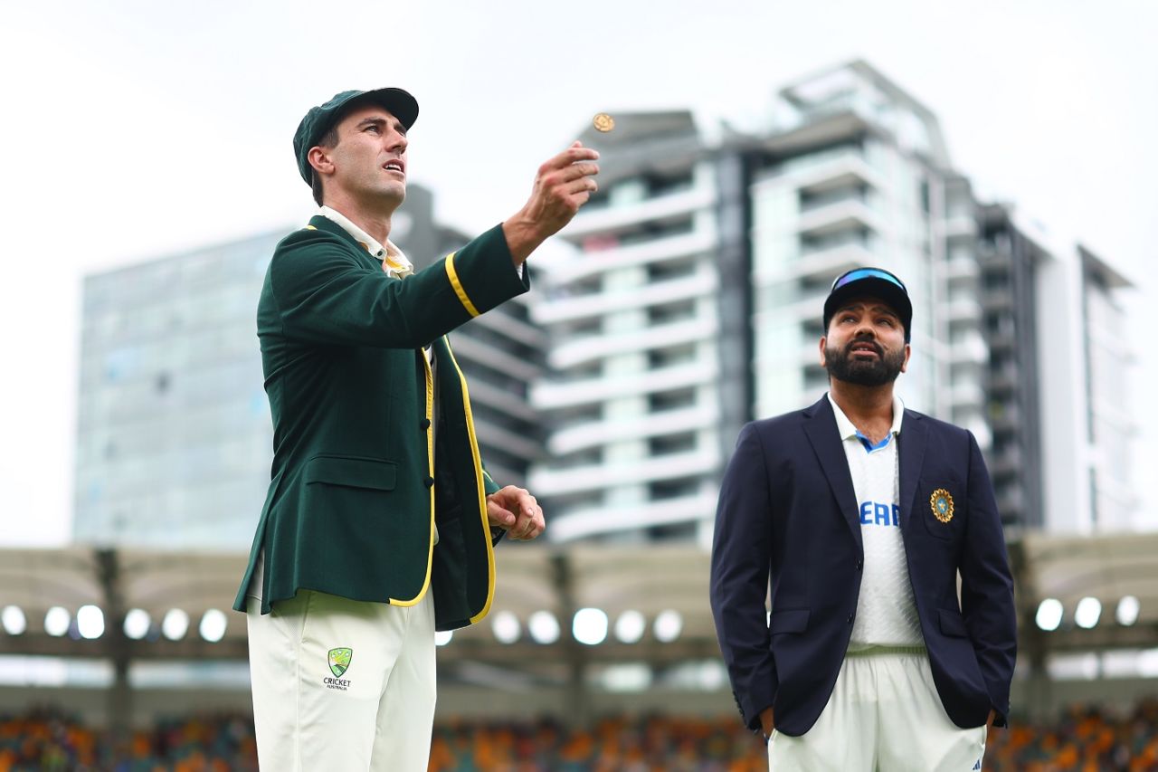 Pat Cummins and Rohit Sharma at the toss Australia vs India, 3rd Test, Brisbane, December 14, 2024