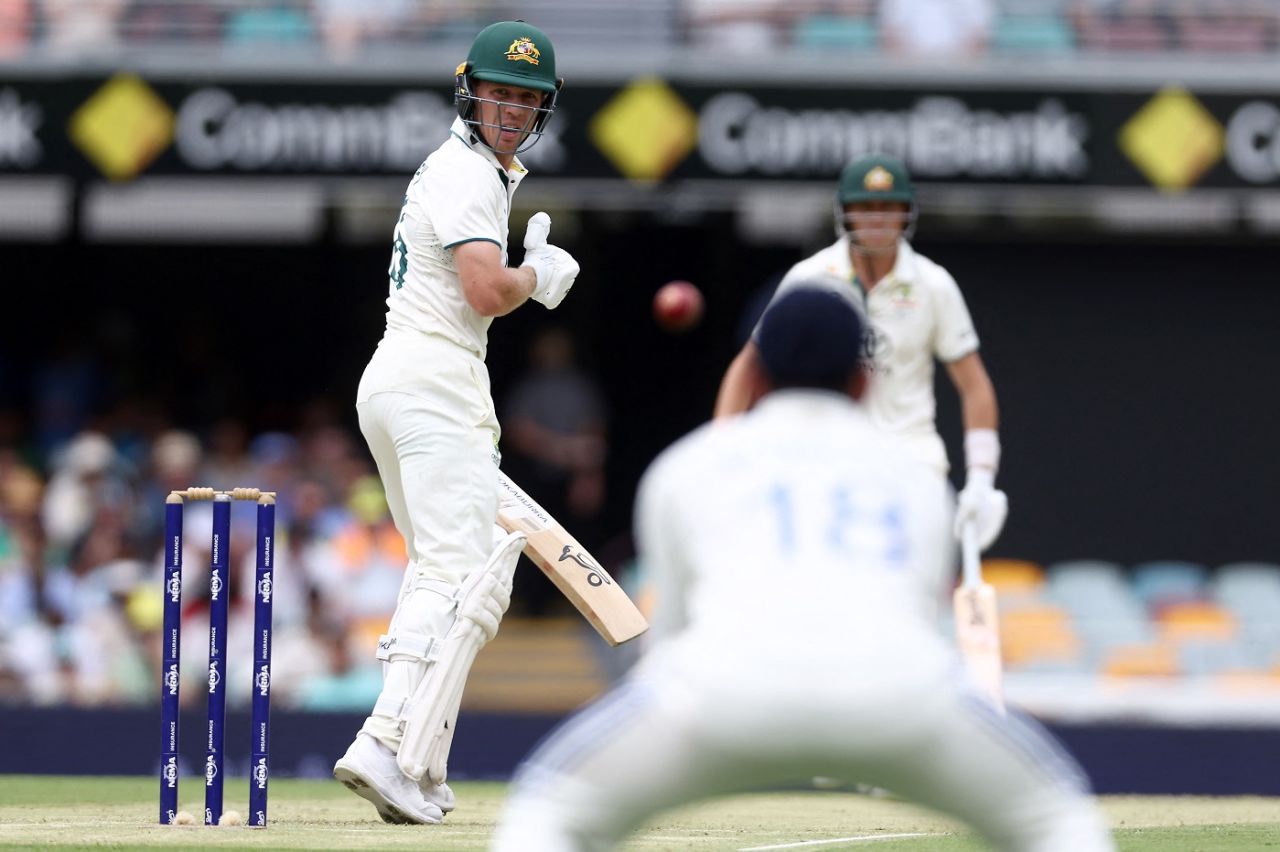Nathan McSweeney was caught by Virat Kohli off Jasprit Bumrah, on Day 2 of third test, Border-Gavaskar Series 2024-25 | sportzpoint.com
