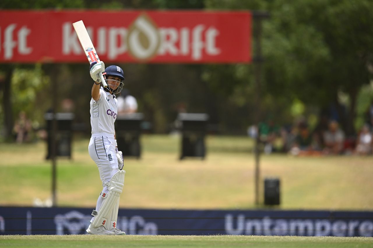 Maia Bouchier made a half-century in her first Test innings, South Africa vs England, Only Women's Test, Bloemfontein, Day 1, December 15, 2024