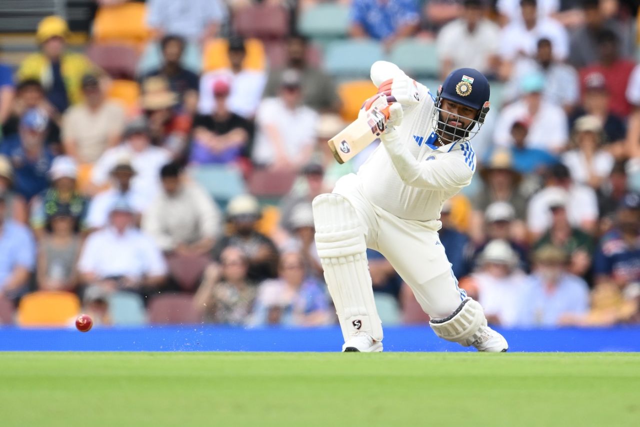 Rishabh Pant plays off the front foot, Australia vs India, 3rd Test, Brisbane, December 16, 2024