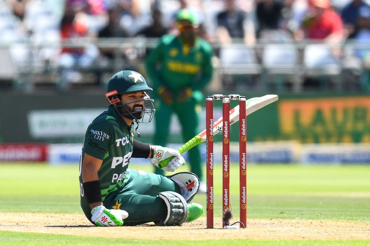 A Kwena Maphaka bouncer floored Mohammad Rizwan on his second ball ...