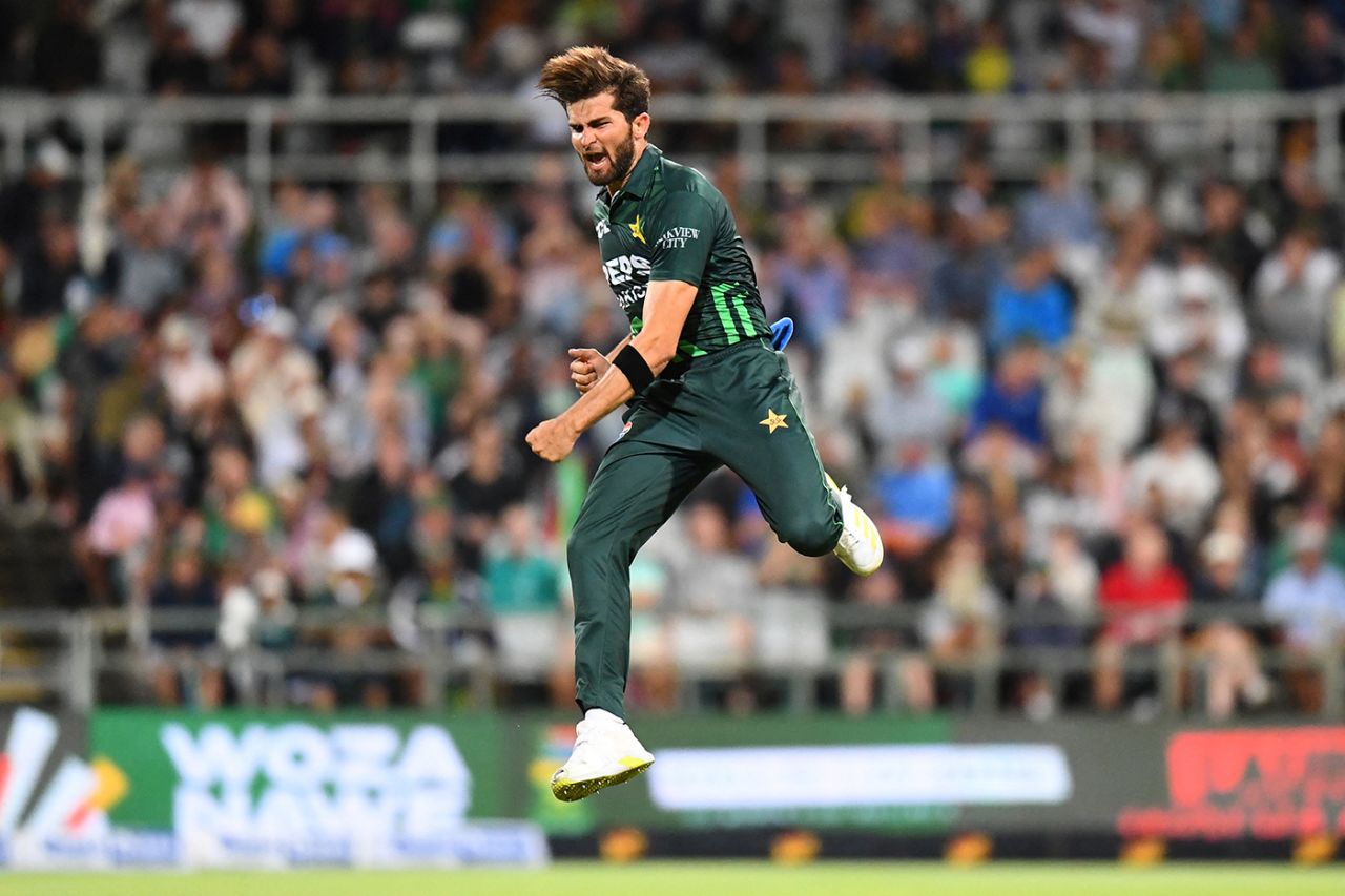 Shaheen Afridi produced a three-wicket spell, South Africa vs Pakistan, 2nd ODI, Cape Town, December 19, 2024