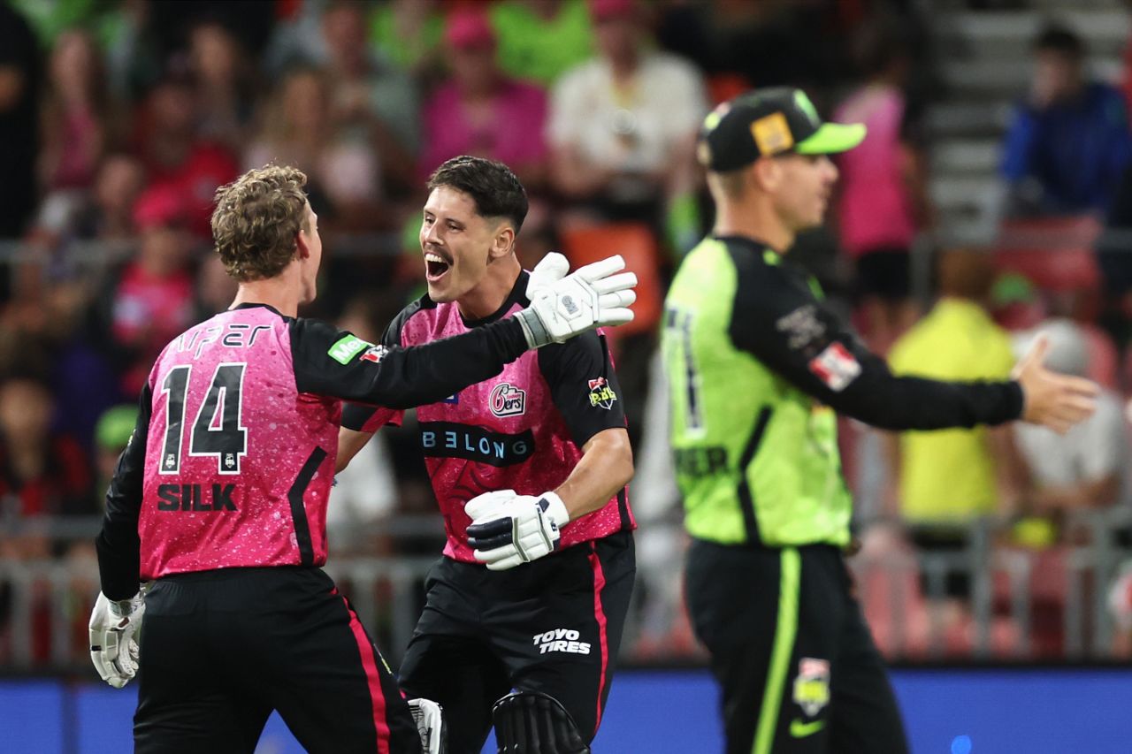 Jordan Silk and Ben Dwarshuis added 24 runs in 11 balls to take Sydney Sixers home, Sydney Sixers vs Sydney Thunder, BBL, Sydney Showground Stadium, December 21, 2024