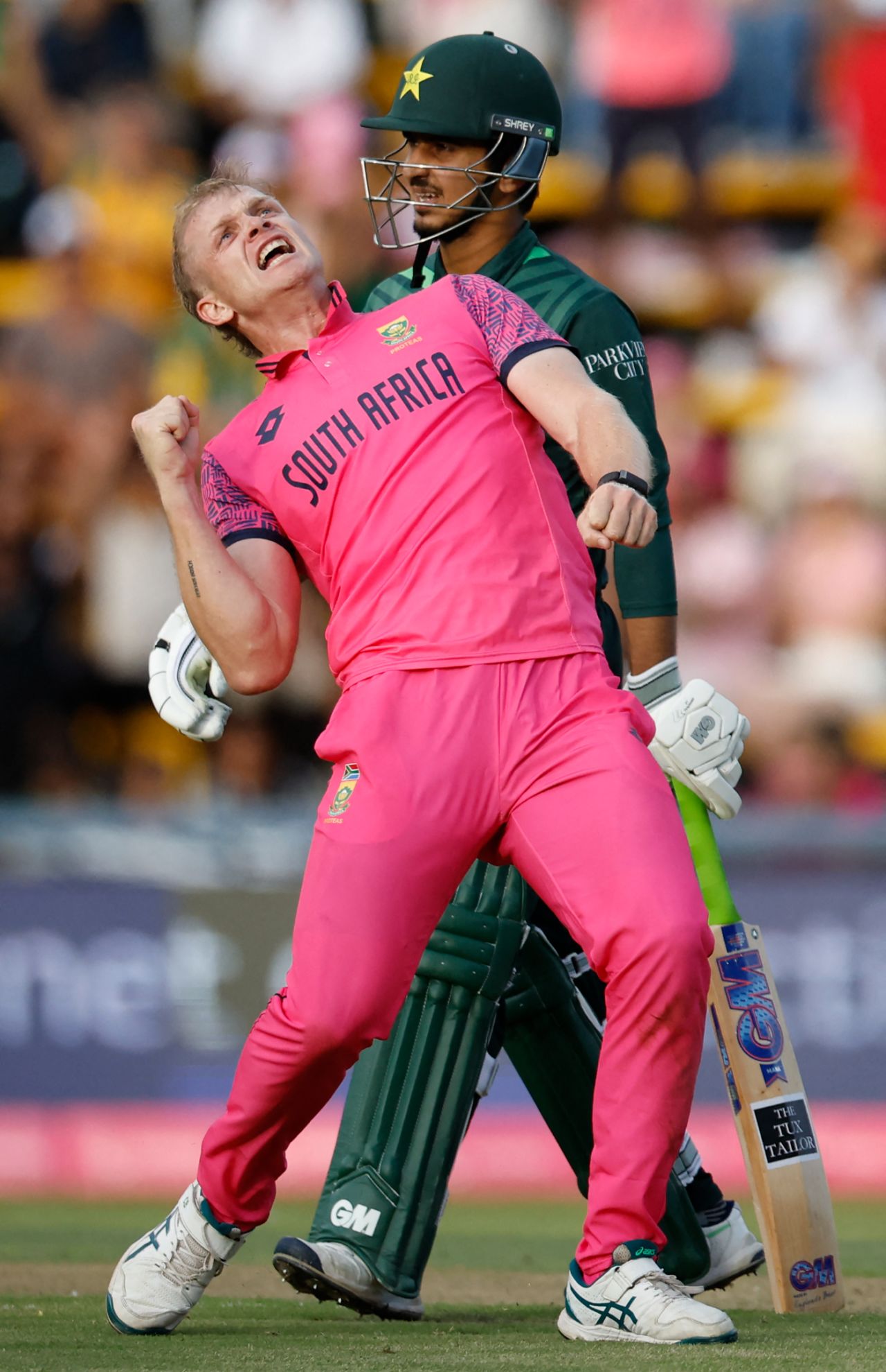 Saim Ayub fell to Corbin Bosch, as he took his maiden ODI wicket, South Africa vs Pakistan, 3rd ODI, Johannesburg, December 22, 2024