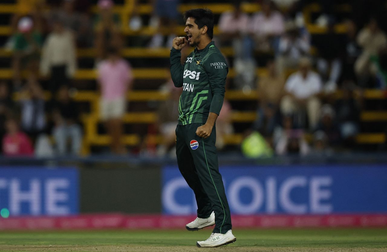 Saim Ayub added to his good day with a wicket, South Africa vs Pakistan, 3rd ODI, Johannesburg, December 22, 2024