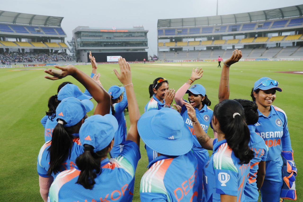 The Indians were in an upbeat mood after a terrific batting performance, India vs West Indies, 2nd ODI, Vadodara, December 24, 2024