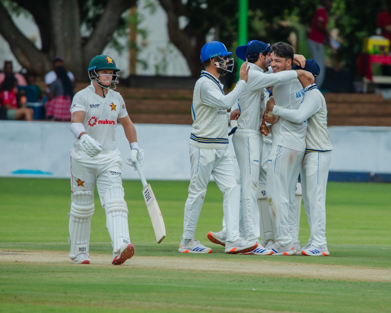AM Ghazanfar celebrates after dismissing Ben Curran, Zimbabwe vs Afghanistan, 1st Test, Bulawayo, 1st day, December 26, 2024